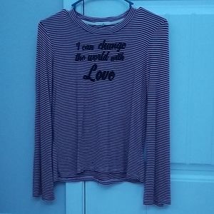 Red/white striped long sleeve tee